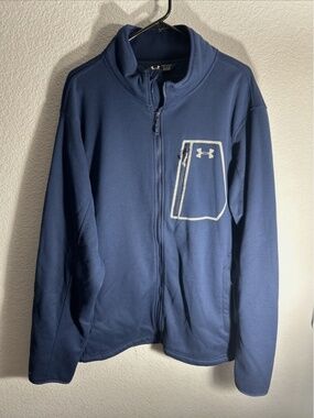 Under Armour Storm Full Zip Sweatshirt Mens 3XL Blue Performance Stretch Fleece